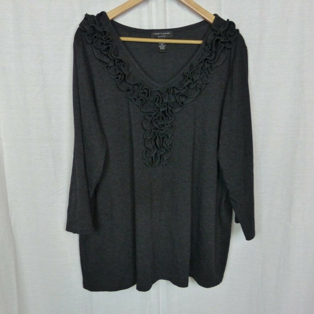 Cable & Gauge Charchol grey top size 1X